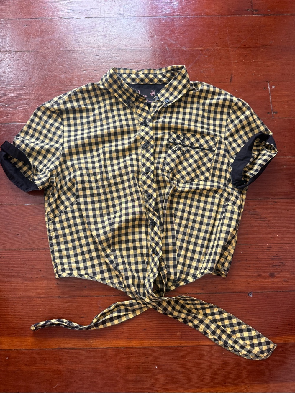 Fred Perry Amy Winehouse Yellow & Black Gingham top